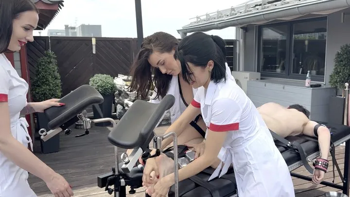 Jolie Berrie - Brutal Nurse Gang Tickling Therapy – Ice-Cold, No Escape, 3-on-1 Torment - part II (Full HD)
