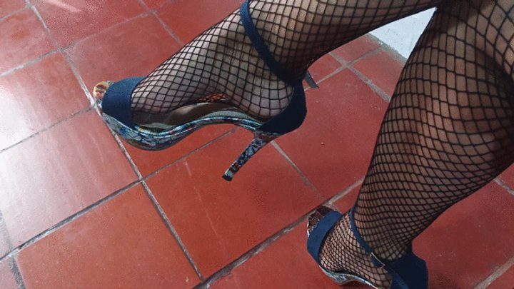 Goddess Foot Fetish - With high heels and fishnet stockings, she shows off her beautifully pronounced arches (3)