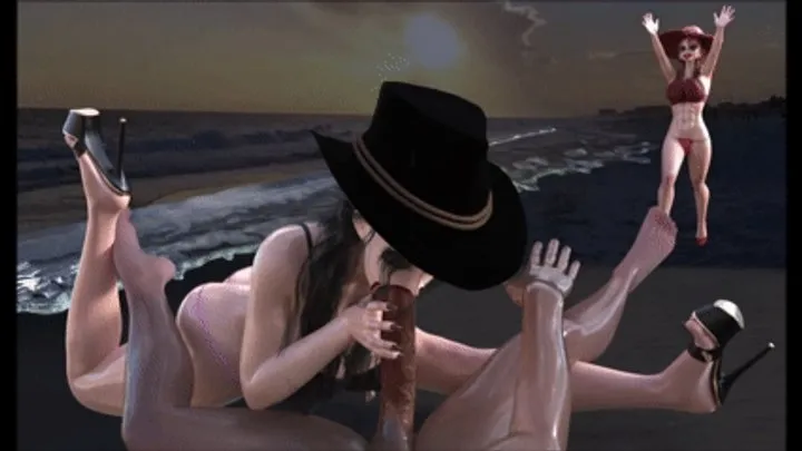 Catball Catfight Customs - CatFight Story Over Beach Cock part 1