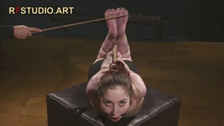 Rf Studio Production - Bora - Tight Hogtie, BallGag and Bastinado for Her Meaty Soles (FULL HD MP4)