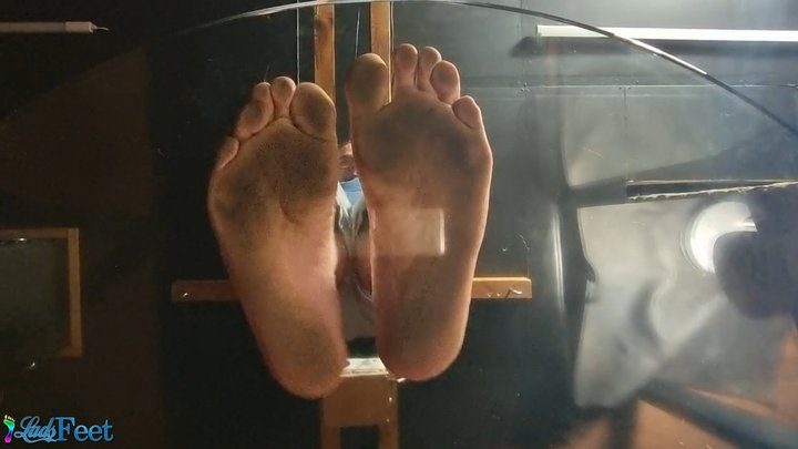 Ladsfeet And Tickling - Chris Dirty Feet On A Glass Table HD