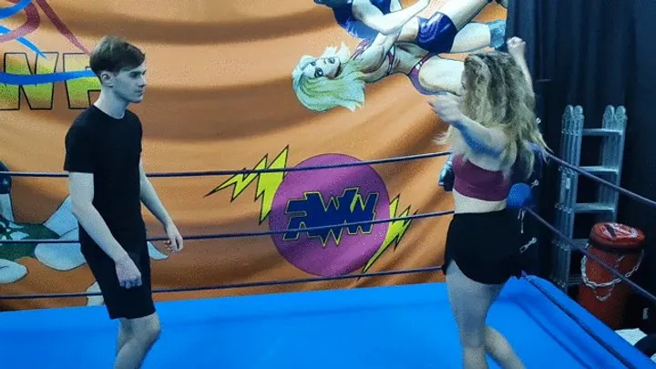 The Wrestling Amazons - Strong skilled blonde wrestles