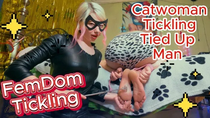 Sweet Sansarella - Cat Women Tickling Tied Up Man
