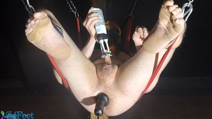 Ladsfeet And Tickling - Gas Mask Footjob Cock Tickle Fuck Machine HD