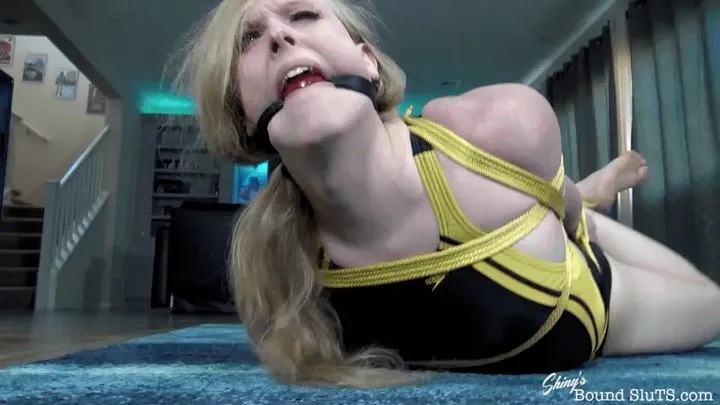 Shinys Bound Sluts - Roxxie Moth- Swimsuit Hogtie Tap Out