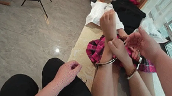 Chinese Bondage Foot Fetish - xy338-Barefoot Girl's Shackle Game First Person View