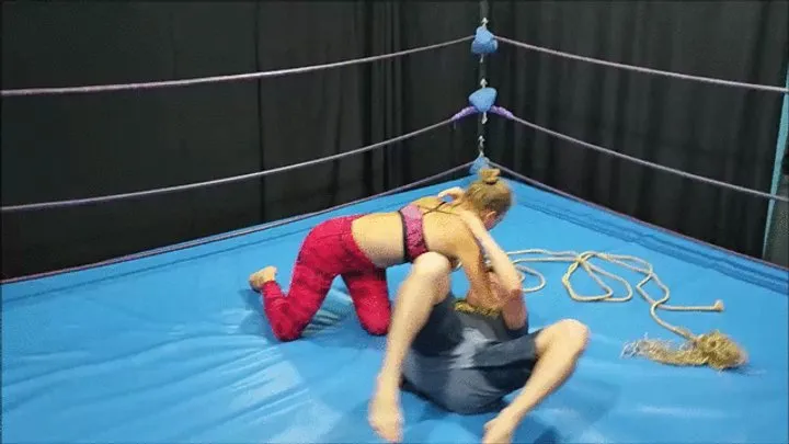 The Wrestling Amazons - Rope bondage from camel clutch position