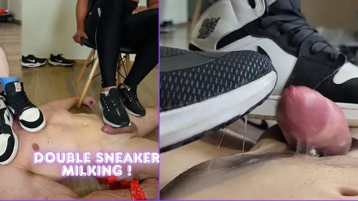 Mia Luxx Feet - Double Sneaker Milking - Made to Surrender Under Their Dirty Soles - Lytta and Mia - FOOT DOMINATION - FEMALE DOMINATION - FEMDOM - CBT BONDAGE FOOTJOB - CUMSHOT - SHOEJOB MOV