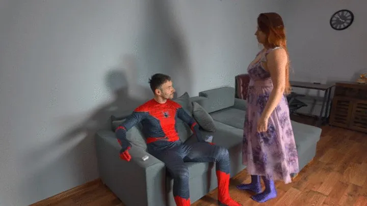 Polish Mistress Clips - Spiderman Get Punished By Ass Of Sophia And Feet Of Weronika - Part 01