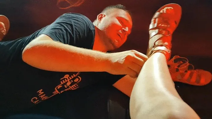 The Wrestling Amazons - Double foot domination by two female wrestlers
