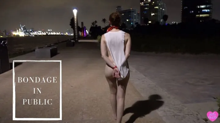Miaexhib - Light bondage and a revealing cutout dress in public