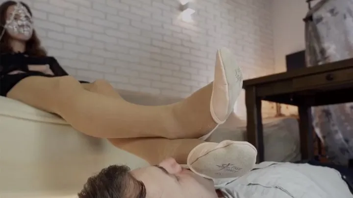 Hd Polish Mistress - Smell Amazing Feet Of Stella In Light Pink Half Ballet Shoes - Full