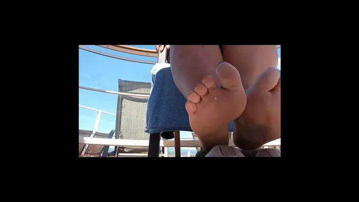 Silver Soles - Rough Heels Tease: Wrinkled Arches on the Cruise Deck