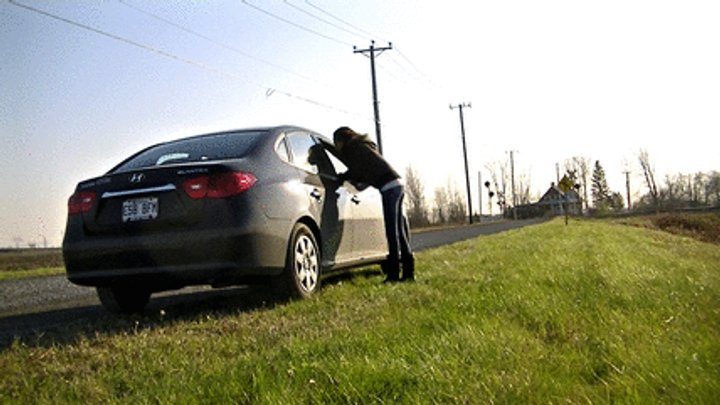 My Masters Feet - Karina worships in car (mp4)