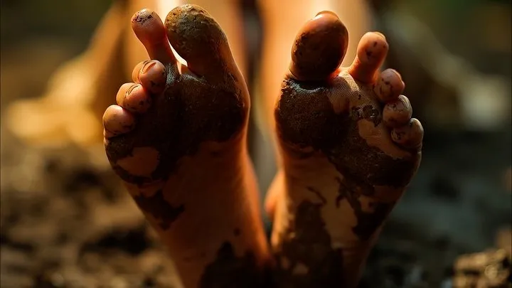 Asian Foot Domination Feet Goddess - Muddy Soles For Your Tongue Dirty Feet POV Foot Worship