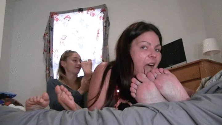 She Licks His Feet - Caroline foot slave training (mp4)