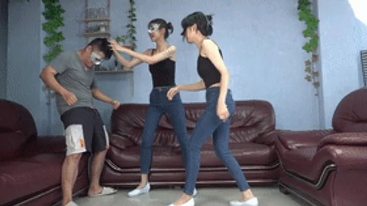 Asian Feet Goddess Worship - Two goddesses kick and trample on the dick, mercilessly humiliating it!