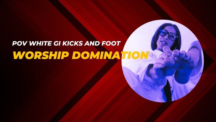 Martial Fetish - POV white gi kicks and foot worship domination