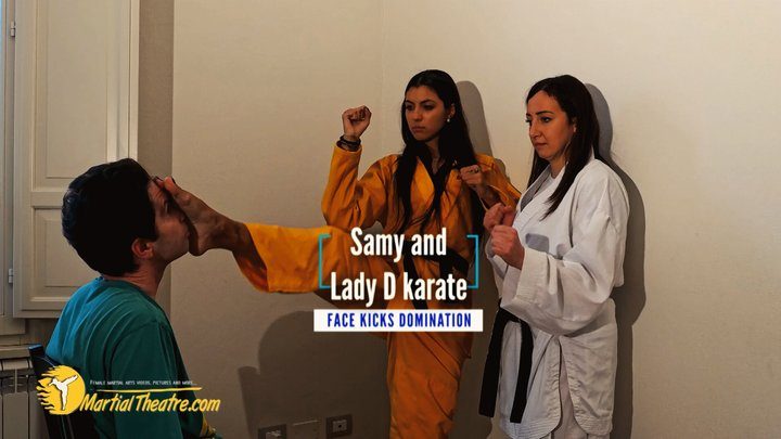 Martial Fetish - Samy and Lady D karate face kicks domination