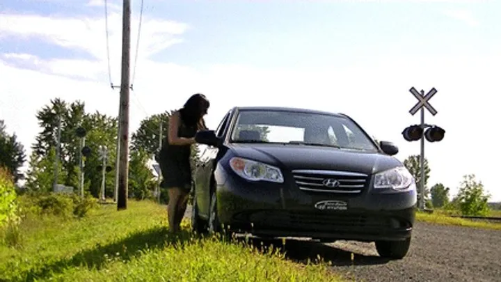 My Masters Feet - Cleo licks feet in the car (mp4)
