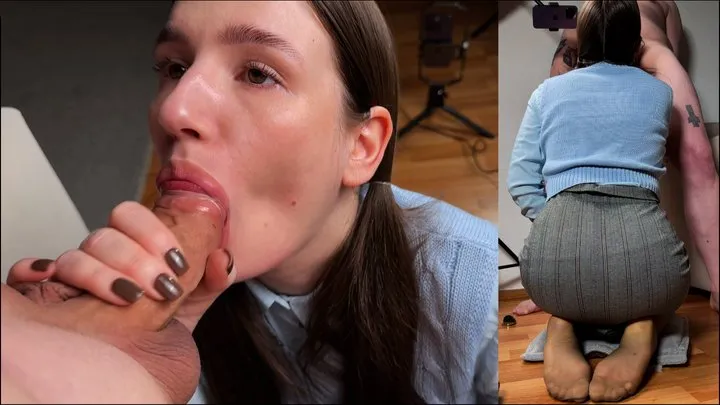Blowrayne - REAR VIEW BLOWJOB COWGIRL PANTYHOSE NYLON FEET FOOTJOB FullHD