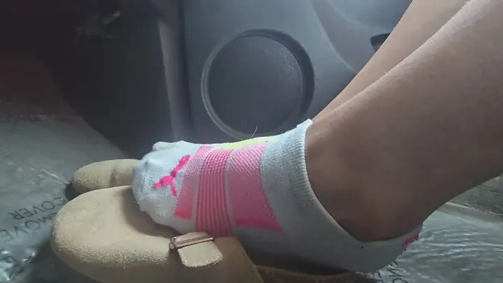 Chrissy Trample - Chrissy socks and crocs in car 2