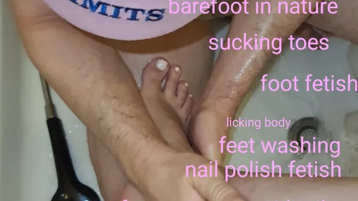 Gospodaricaemma - Barefoot nail polish in nature, foot worship and foot smother with trampling, feet oil massage and washing the feet, sucking toes and licking body erotic and sensual with Mistress GospodaricaEmma and Her Alpha Wolfy01