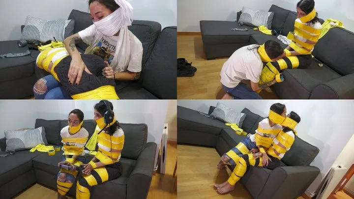 Spanish Ties - Gamer girls gagged