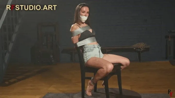 Rf Studio Production - Sebastyana – Bound to Chair, Sock Gagged and Sealed with Microfoam Tape (FULL HD MP4)