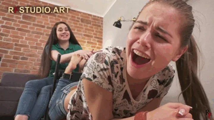 Rf Studio Production - Tonya Tickles Leya - Merciless Foot Tickling on a Special Device (HD 720p MP4)