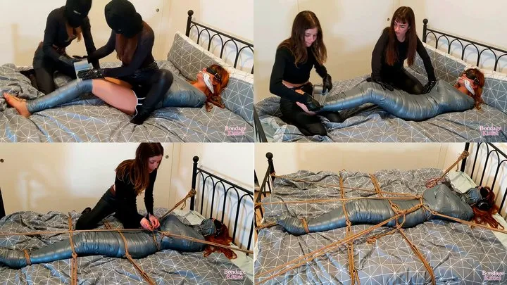 Bondage Kitties - Girl Mummified and Restrained by 2 Burglars (Bondage Kitties Classics) - Spanish (sub:English), MP4, FULLHD 1080