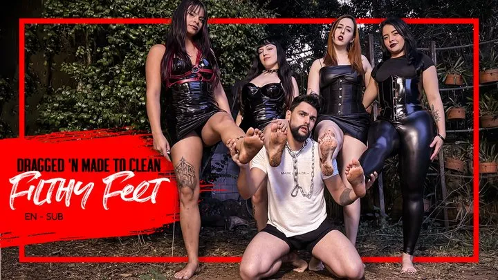 Mistress Nara Neveu - Nara, Vibora, Bimby and Thay: Filthy Feet, Spit and Ashes for a Pig Slave (720 EN-sub) Dirty Feet - Foot Humiliation - Spitting - Human Ashtray - Slave Degradation