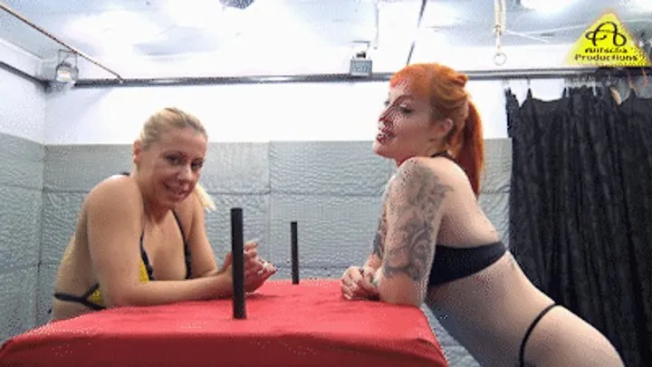 Antschas Wrestling And Fetish Store - Armwrestling Princess Nikki vs Mel Fire