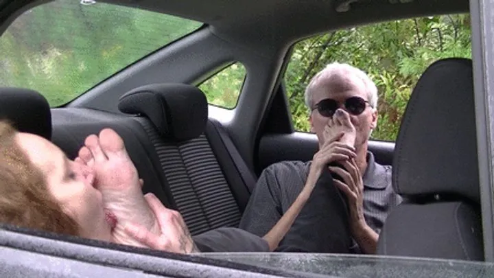 My Masters Feet - Foot love in car with Roxie (HD)