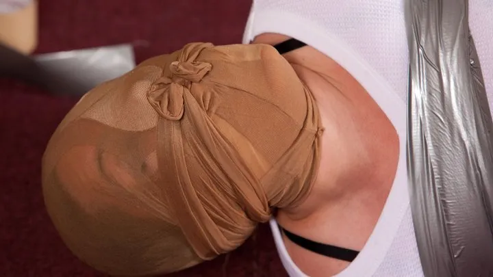 Dominic Wolfe's Gagged Beauties - Nanny Melissa Lynn is a Tightly Bound, Massively Sockgagged & Pantyhose Hooded Babysitter! *A Storyline Video*