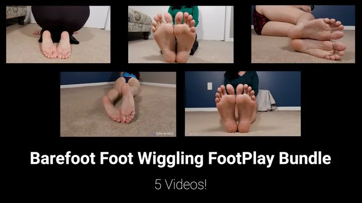 Kylie Jacobsx - Barefoot Foot Wiggling and Footplay - Close Up Soles & Toe Fetish - 5 Video Bundle - 56 Minutes - Kylie Jacobsx - MP4 1080p HD