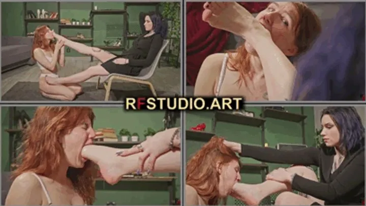 Rf Studio Production - Astrid Dominates Bramble - Deep Foot Gagging and Worship (FULL HD MP4)