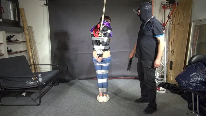 Shinynylonartsbound - Poor Marie bound and gagged in a shiny nylon Windbreaker