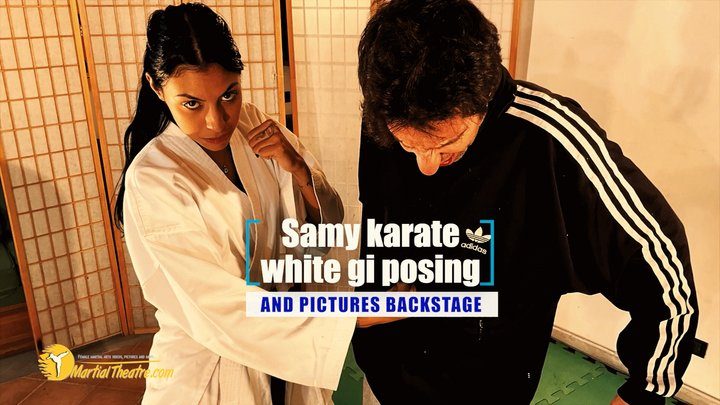 Martial Fetish - Samy karate white gi posing and pictures backstage