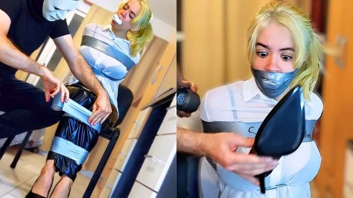 Silenced Cuties - What the Heel?! Businesswoman Nani Gets HANDCUFFED & Taped Up TIGHT! (HD)