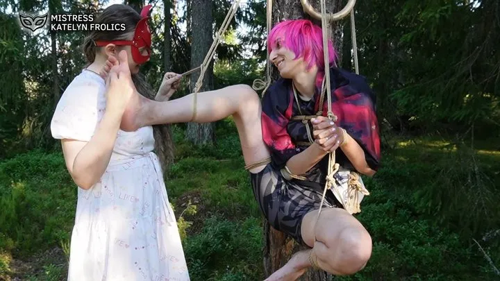 Katelyn Frolics - THE FOREST ADVENTURES with ZEPHYR predicament bondage FHD 1080p