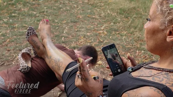 Feetured Videos - I love using you as a footstool in the park