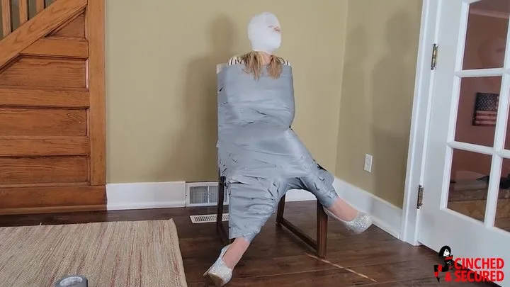 Cinched And Secured - Kendra Lynn - Gagged and Mummified To Chair (WMV Format)