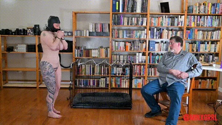 Minx Grrl's Fetish Corner - MinxGrrl - Bad Slave Is Caged and Ass Plugged (MP4 Format)