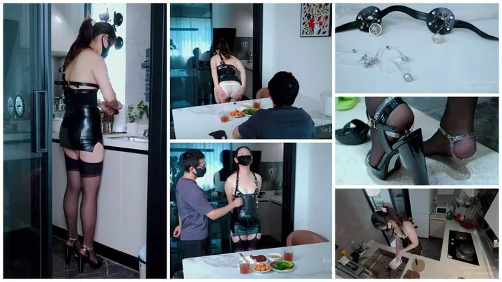 Raymond's Asian Sub Bondage - Hardship of the Little Chef: Cooking in Painful Fetish Gear