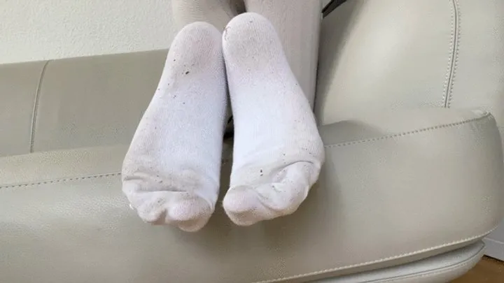 Kriss Feet - Dirty White Socks Foot Fetish