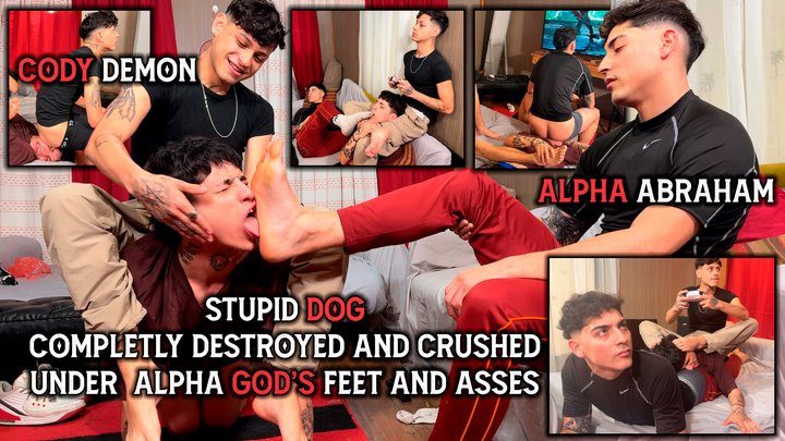 Str8crushfeet - Stupid boy completly destroyed and crushed under alpha God's feet and asses - Cody D Ft Alpha Abraham