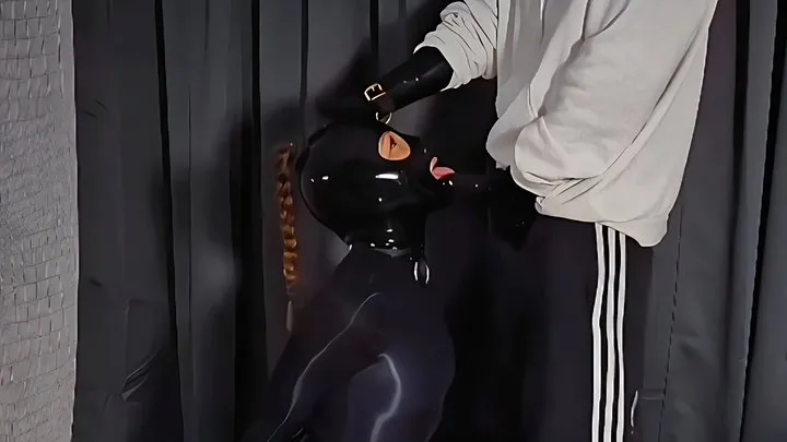 Latexgirl Nextdoor - DANCE GAG COME SUCK - Sexy latexgirl in nylon gets her bondage treat 720p