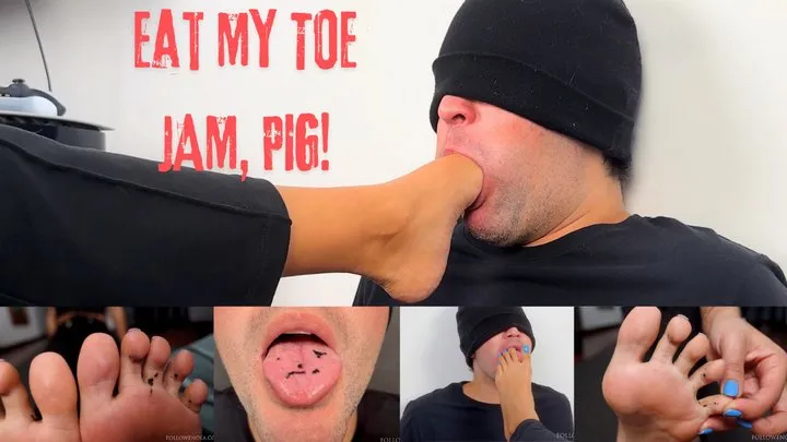 Mistress Enola Fetish - Toe Jam Humiliation - Mistress Enola - Toe jam feeding, toes and soles licking and foot gagging game (FullHD)