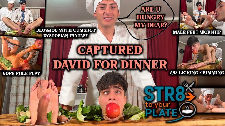 Str8crushfeet - Captured David for dinner - Cooking Male Vore Tv show Str8 to your plate Chap 1 David